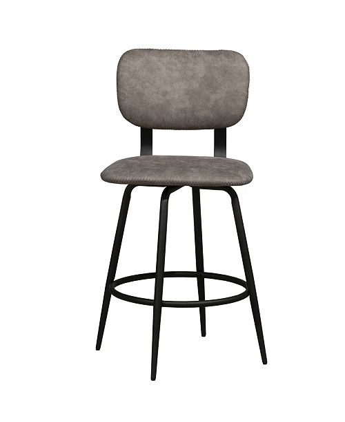 Hillsdale Retro Metal Upholstered Seat And Back Swivel Counter Height Stool Set Of 2 Reviews Furniture Macy S