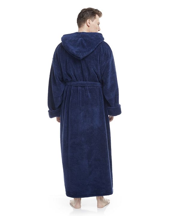 ARUS Men's Soft Fleece Robe, Ankle Length Hooded Turkish Bathrobe