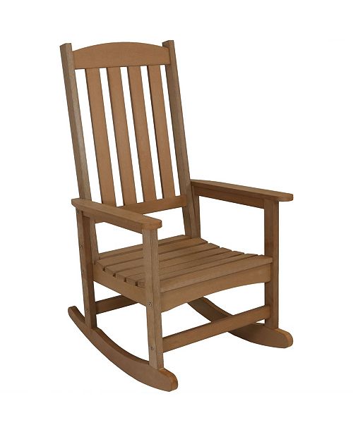 Sunnydaze Decor Outdoor Patio All Weather Faux Wood Design Rocking Chair Reviews Furniture Macy S