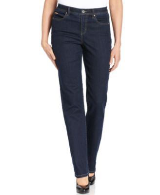 JM Collection Jeans, Curvy-Fit Straight-Leg, Saturated Wash - Jeans ...