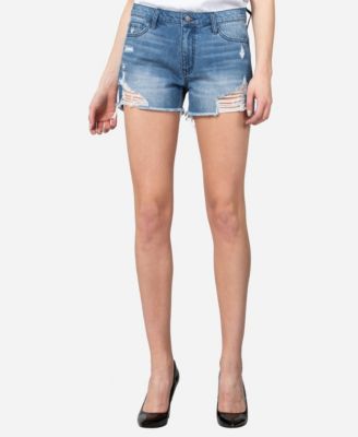 women's distressed boyfriend shorts
