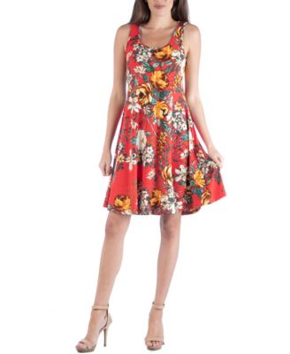 macy's red floral dress