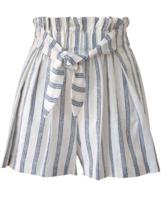 tie front paperbag shorts