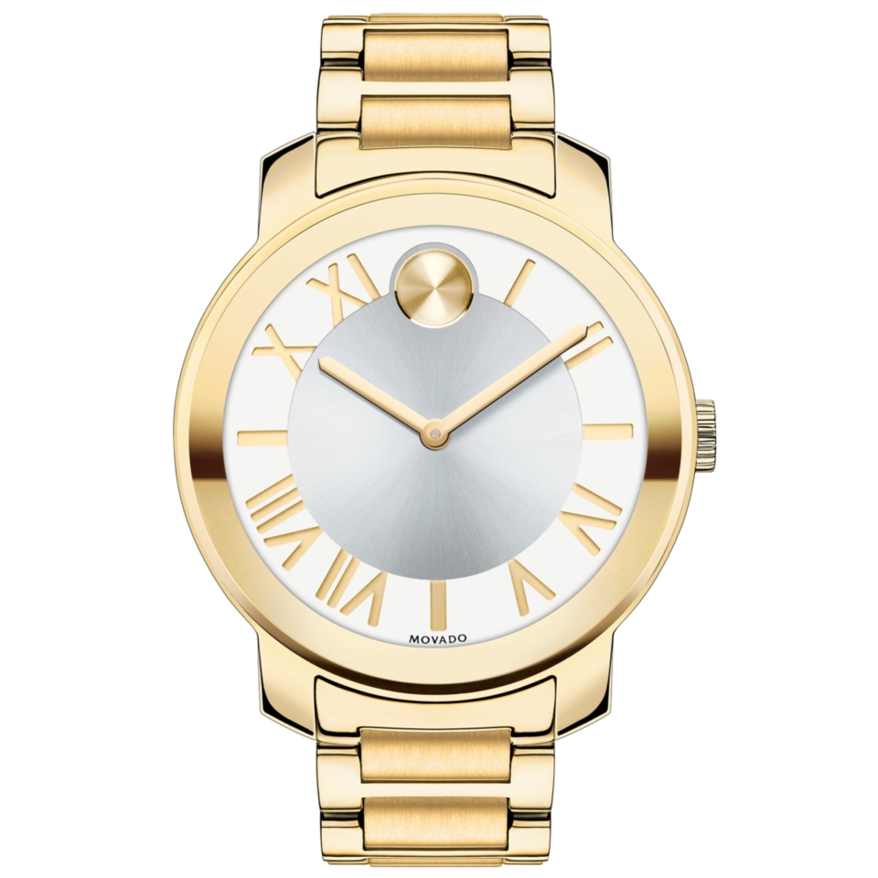 Movado Swiss Bold Gold Ion Plated Stainless Steel Bracelet Watch 39mm