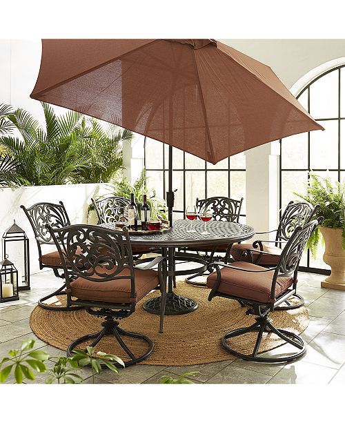 Furniture Cast Aluminum 60 Round Outdoor Dining Table Created For Macy S Reviews Furniture Macy S