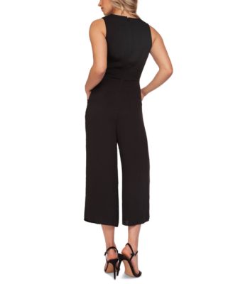 black wrap culotte jumpsuit