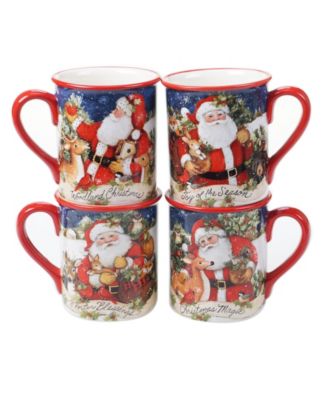 Сертифицированные международные кружки Magic of Christmas Santa, набор из 4 кружек