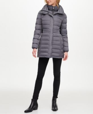 dkny hooded down puffer coat