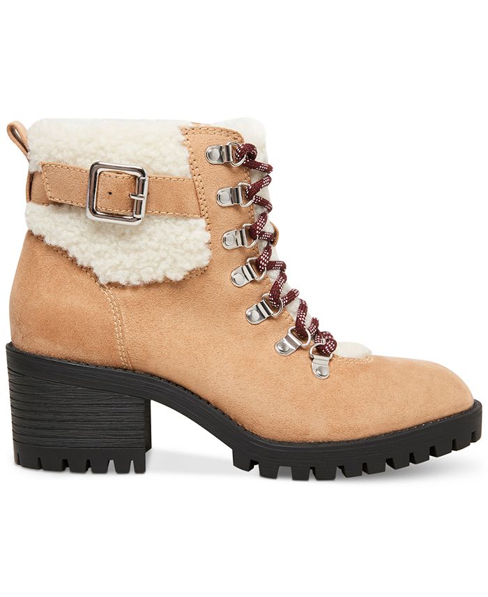 faux fur hiker ankle boots