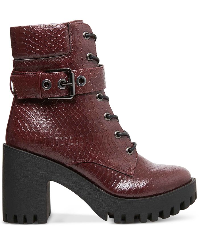 madden girl lace up lug boot