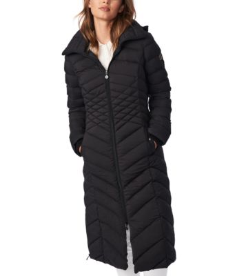 bernardo hooded faux wrap coat