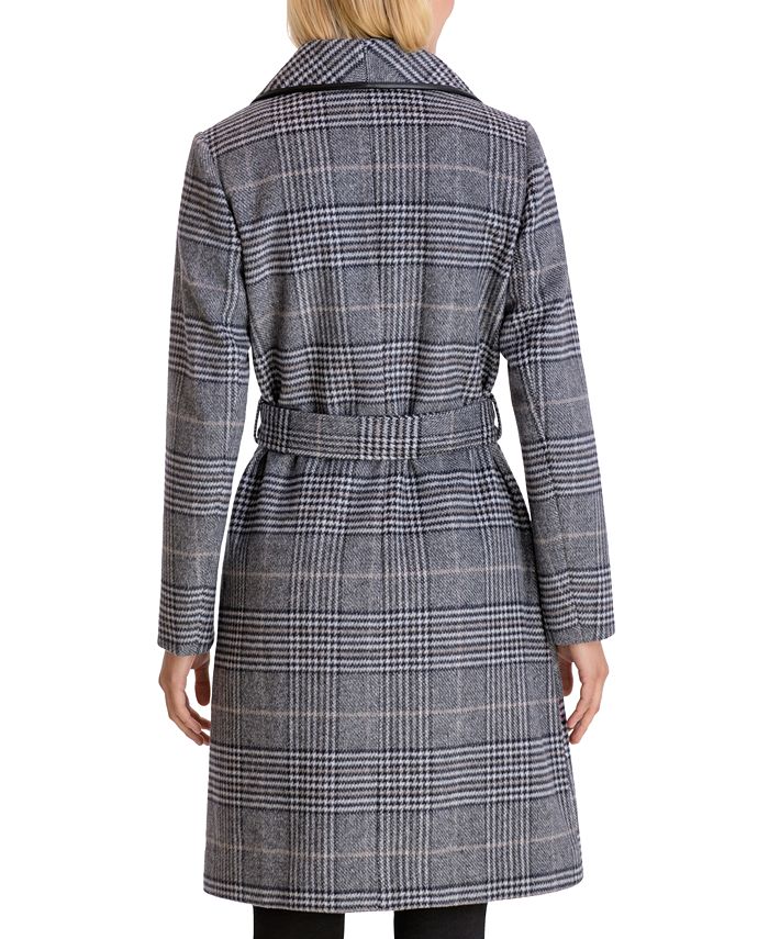 BCBGeneration Plaid Belted Wrap Coat & Reviews - Coats - Women - Macy's