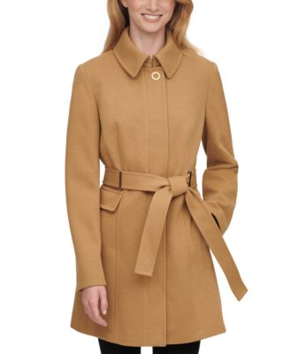 calvin klein single breasted coat camel