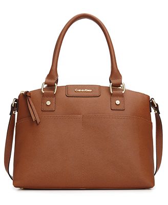 Calvin Klein Hudson Saffiano Satchel - Handbags & Accessories - Macy's