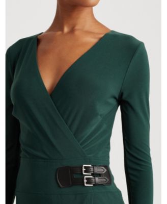 ralph lauren buckled jersey dress