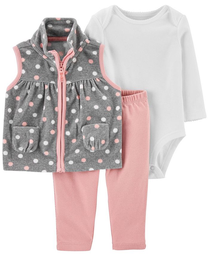 Carter's Baby Girl 3Piece Polka Dot Little Vest Set & Reviews Sets