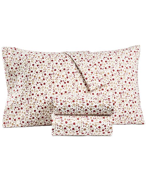 Martha Stewart Collection Printed Cotton Flannel 3 Pc Twin Sheet Set Created For Macy S Reviews Sheets Pillowcases Bed Bath Macy S