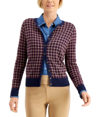 charter club plaid cardigan sweater coat