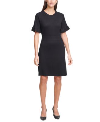 calvin klein flutter sleeve dress