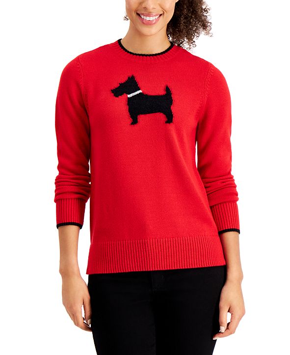 Charter Club Petite Scottie Dog Sweater, Created for Macy's