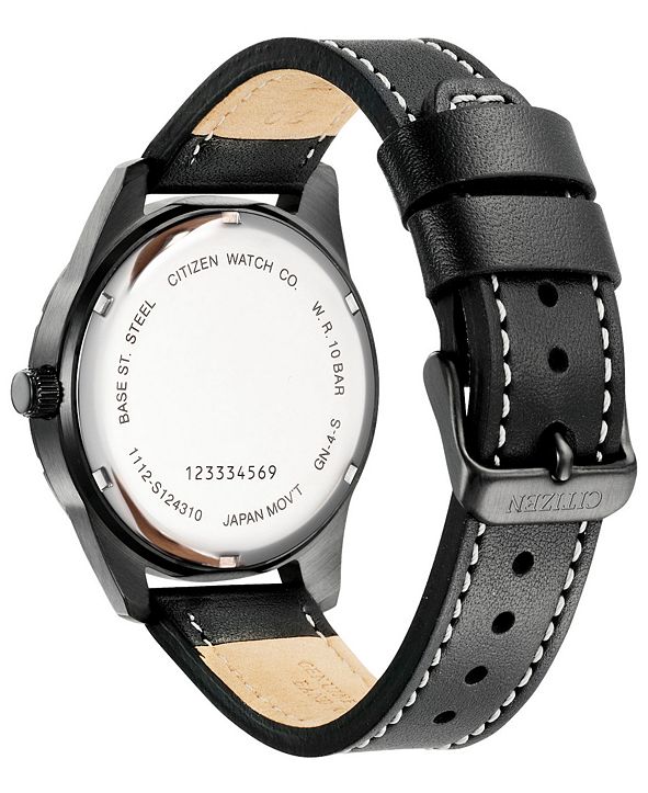 citizen men's leather strap watch