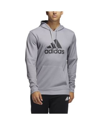 adidas men's pre game grey short sleeve hoodie