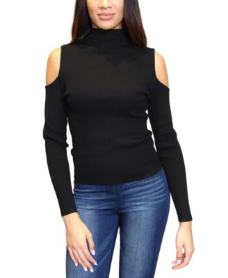 cold shoulder mock neck top