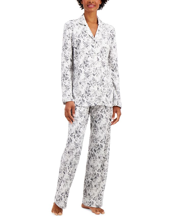 Charter Club Soft Brushed Cotton Pajama Set, Created for Macy's