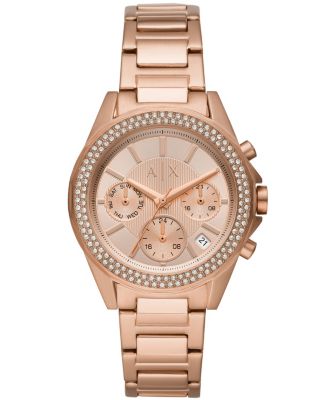 armani exchange rose gold watch