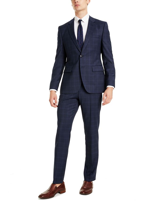 Hugo Boss Hugo Men S Classic Fit Blue Plaid Suit Separates Reviews Suits Tuxedos Men Macy S