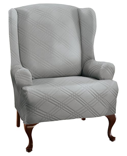 P Kaufmann Home Stretch Sensations Double Diamond Wing Chair Cover Reviews Slipcovers Home Decor Macy S