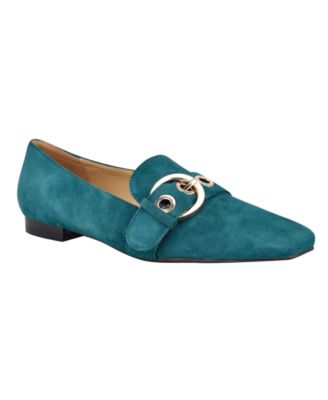 womens teal loafers