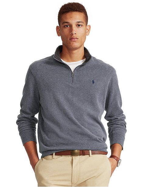 Polo Ralph Lauren Men S Jersey Quarter Zip Pullover Reviews Casual Button Down Shirts Men Macy S