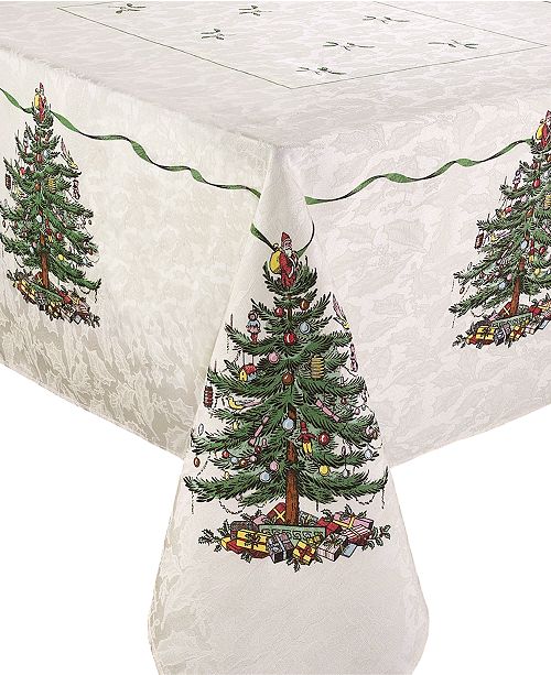 Spode Christmas Tree Ivory Green 60x120 Tablecloth Reviews Table Linens Dining Macy S