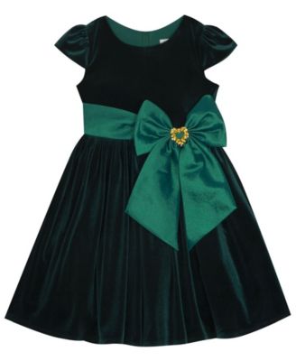 girls velvet green dress