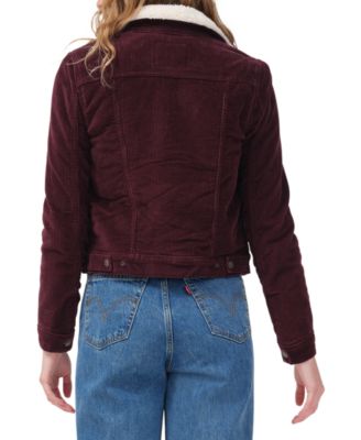 original sherpa trucker jacket red