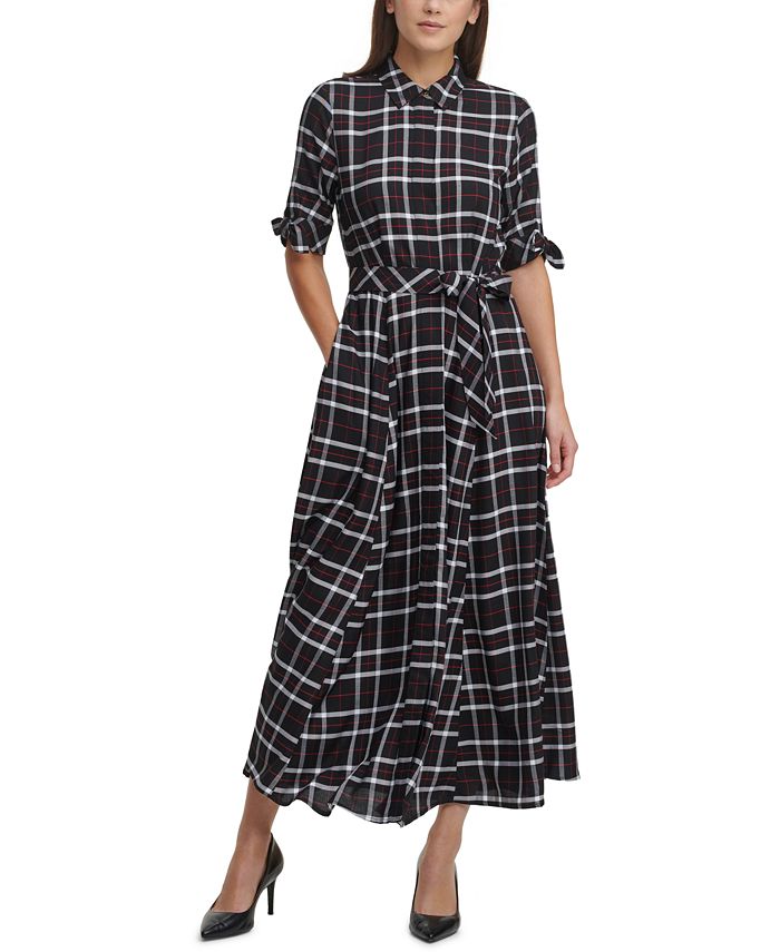 Calvin Klein Plaid Shirtdress & Reviews - Dresses - Women - Macy's