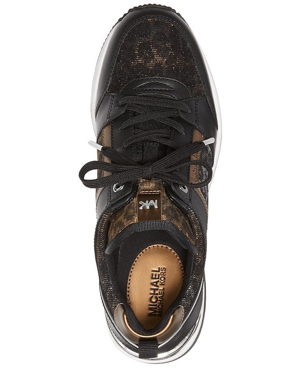 michael kors georgie logo and leather trainer