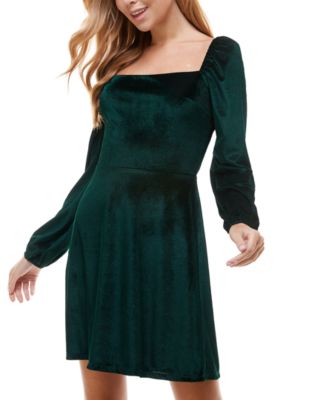 velvet fit and flare dress