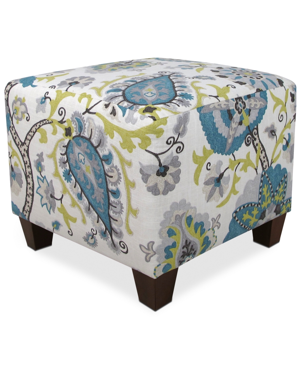 Anaheim Ladbroke Peacock Fabric Ottoman, Direct Ship   Furniture