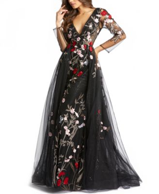 mac duggal embroidered floral ball gown