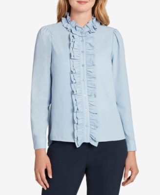 ruffled button down blouse