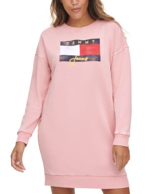 tommy hilfiger logo sweatshirt dress