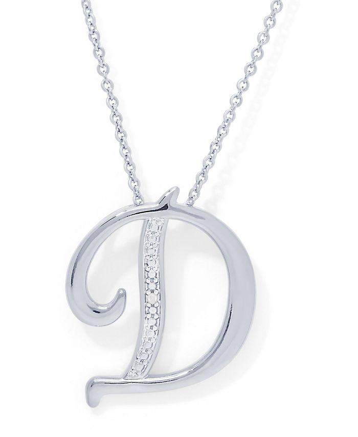Macy's Diamond Accent Initial Pendant Necklace 18