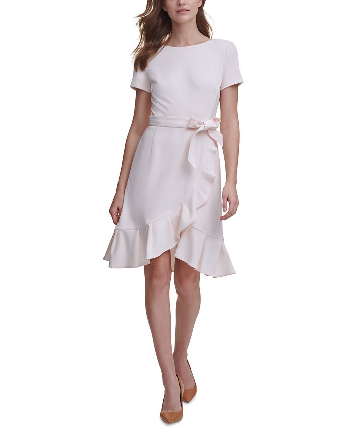 calvin klein floral pleated crepe gown