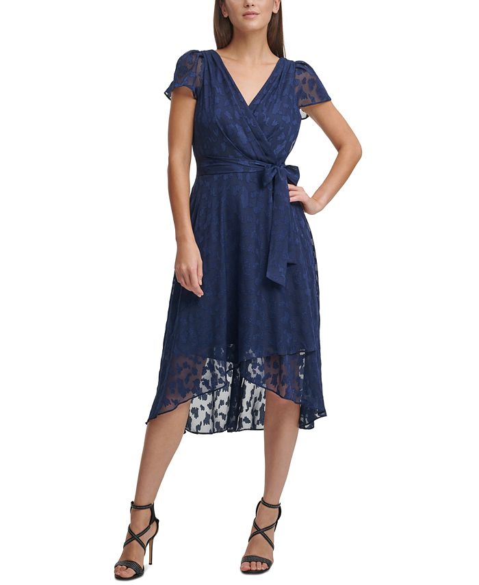 DKNY Flutter-Sleeve Wrap Dress & Reviews - Dresses - Women - Macy's