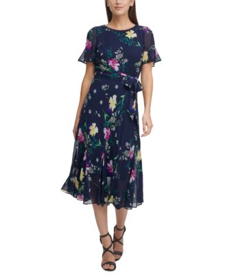 macys midi dresses with sleeves