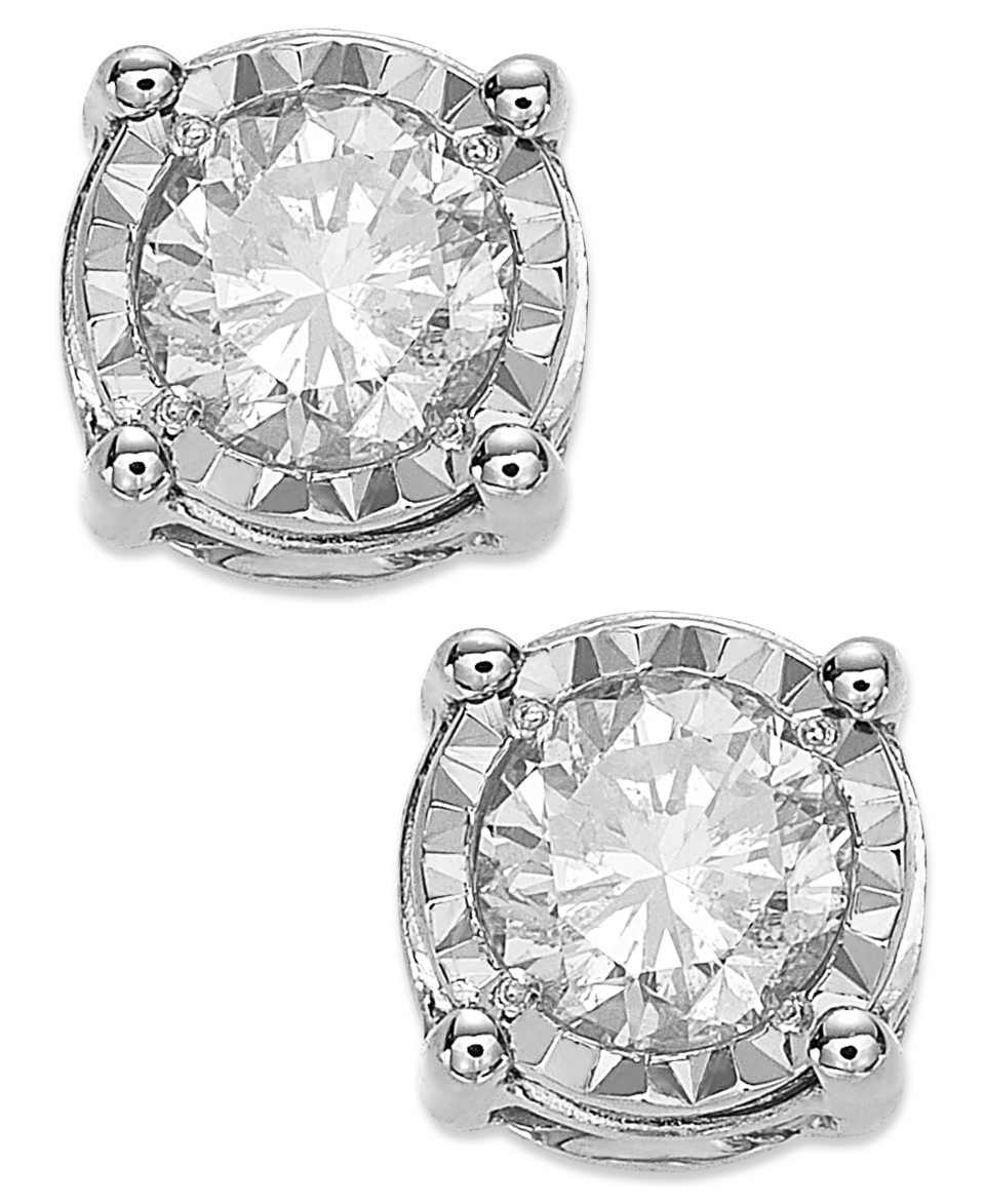 TruMiracle Diamond Stud Earrings in 14k White Gold (3/4 ct. t.w.)   Earrings   Jewelry & Watches
