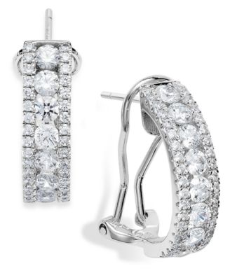 Серьги Macy's Arabella из серебра с циркониями, белые
