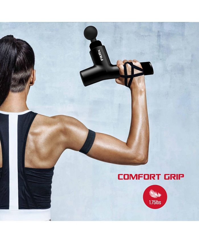 Tzumi FitRx Massage Gun Handheld Deep Tissue Percussion Massager with 6